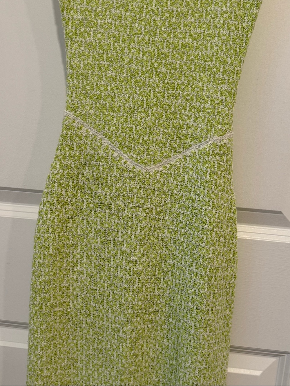 Free People Beach Lime Green Knit Low Tie Back Dress With Front Slit Size Small - Picture 4 of 12